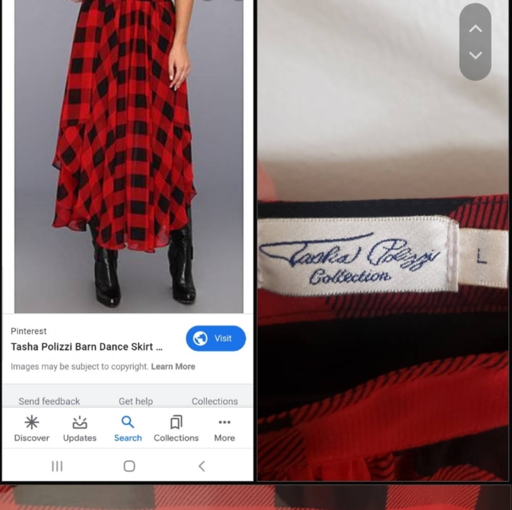 Tasha Polizzi Black and Red Plaid Skirt